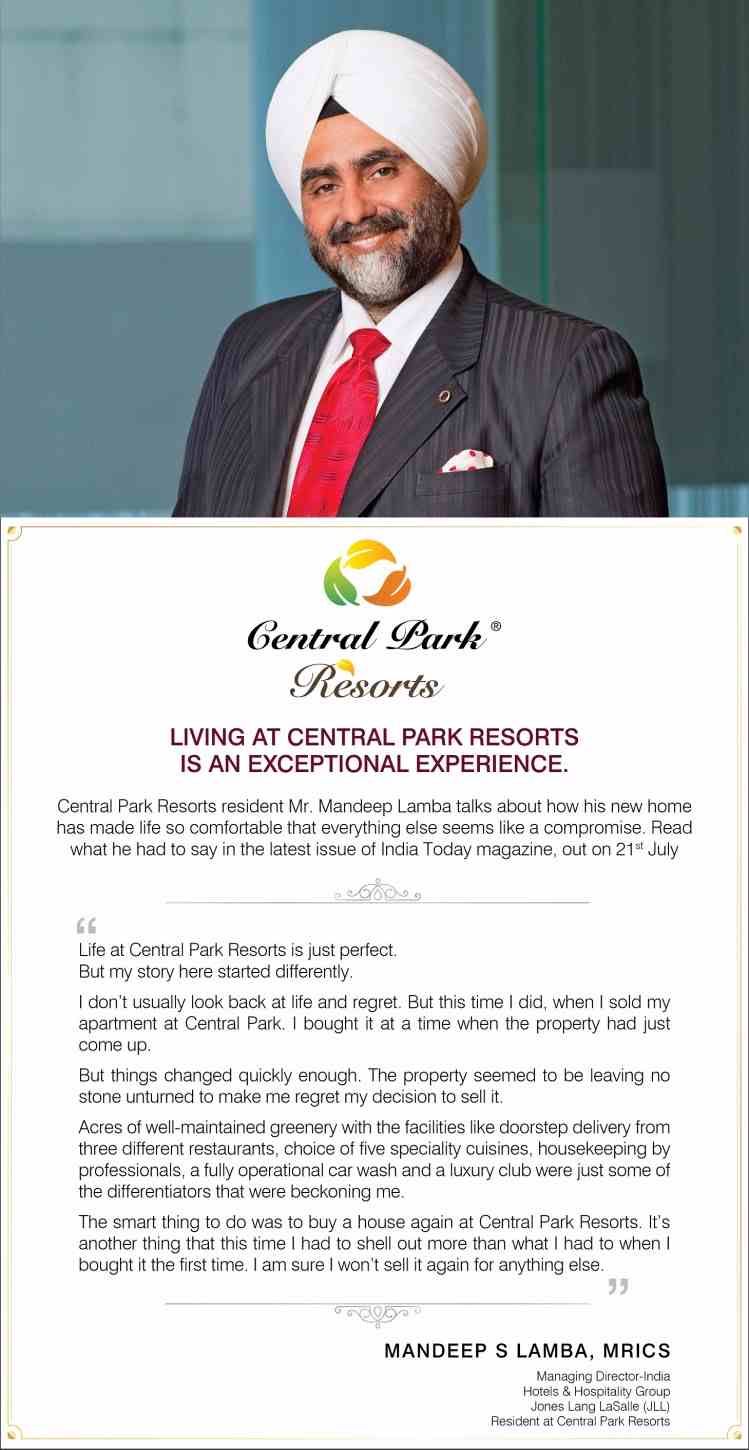 Check out what Mr. Mandeep Lamba has to say about the exceptional experience at Central Park Update